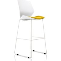 Florence White Frame High Stool Bespoke Colour Seat Senna Yellow
