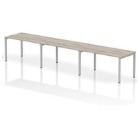 Impulse Bench Single Row 3 Person 1400 Silver Frame Office Bench Desk