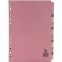 Q Connect Subject Divider 20 Part A4 - Multi-Punched Dividers - A4 Dividers