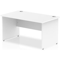 0 Impulse 1400 x 800mm Straight Office Desk White Top Panel End Leg