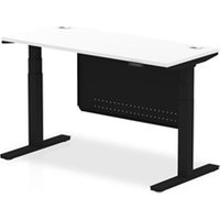 Air Modesty 1400 x 600mm Height Adjustable Office Desk White Top Cable