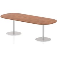 Italia 2400mm Poseur Boardroom Table Walnut Top 720mm High Silver Leg
