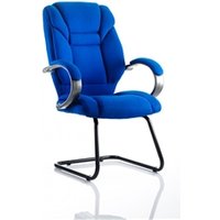 Galloway Visitor Cantilever Chair Blue Fabric With Arms - K