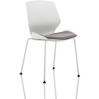 Florence White Frame Dark Grey Fabric Visitor Chair - BR000209