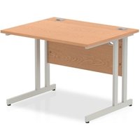 Impulse 1000/800 Rectangle Silver Cantilever Leg Desk Oak - I000805