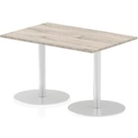 Italia 1200x800mm Poseur Rectangular Table Grey Oak Top 725mm High Leg