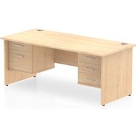 Impulse 1600 x 800mm Straight Office Desk Maple Top Panel End Leg