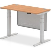 Air Modesty 1200 x 600mm Height Adjustable Office Desk Oak Top Cable