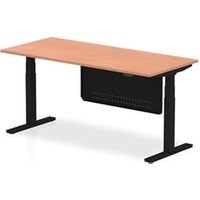 Air Modesty 1800 x 800mm Height Adjustable Office Desk Beech Top Black