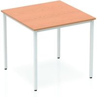 Impulse 800mm Straight Table Beech Top Silver Box Frame Leg BF00101