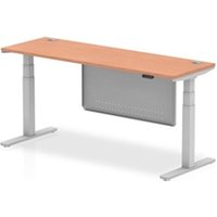Air Modesty 1800 x 600mm Height Adjustable Office Desk Beech Top Cable