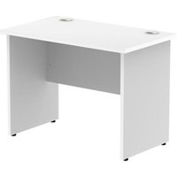Impulse 1000 x 800mm Straight Office Desk White Top Panel End Leg