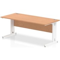 Impulse 1800/800 Rectangle White Cable Managed Leg Desk Oak - MI002726