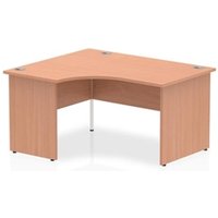 0 Impulse 1400mm Left Crescent Office Desk Beech Top Panel End Leg