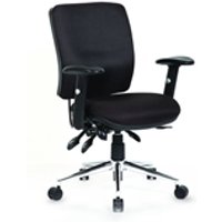 Chiro Medium Back Task Operators Chair Height Adjustable Arms - Black