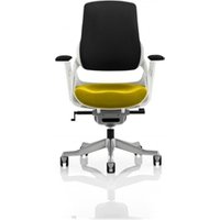 Zure White Shell Black Fabric Back Bespoke Colour Seat Senna Yellow