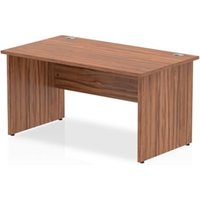 Impulse 1400 x 800mm Straight Office Desk Walnut Top Panel End Leg