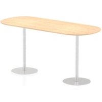 Italia 2400mm Poseur Boardroom Table Maple Top 1145mm High Silver Leg