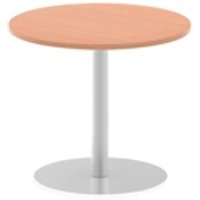 Italia 800mm Poseur Round Table Beech Top 720mm High Silver Leg