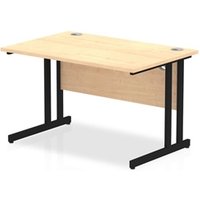 Impulse 1200 x 800mm Straight Office Desk Maple Top Black Cantilever