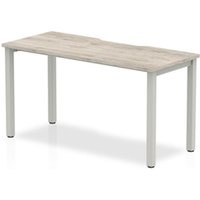 Evolve Plus 1400mm Single Starter Desk Grey Oak Top Silver Frame