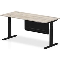 Air 1800x800 Height Adjustable Desk Grey Oak CP Black Leg Modesty Pnl