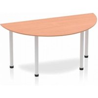 Impulse 1600mm Semi-Circle Table Beech Top Silver Post Leg BF00171