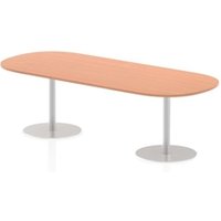 Italia 2400mm Poseur Boardroom Table Beech Top 720mm High Silver Leg