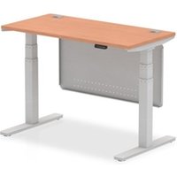 Air Modesty 1200 x 600mm Height Adjustable Office Desk Beech Top Cable