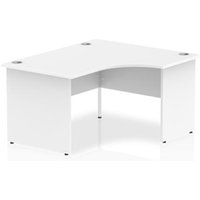 0 Impulse 1400mm Right Crescent Office Desk White Top Panel End Leg