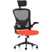 Ace Executive Mesh Chair With Folding Arms Bespoke Colour Seat Tabasco