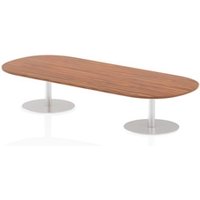 Italia 2400mm Boardroom Coffee Table Walnut Top 475mm High Silver Leg