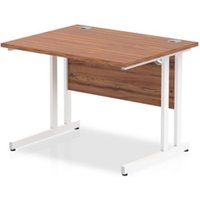 Impulse 1000/800 Rectangle White Cantilever Leg Desk Walnut - MI001904