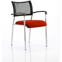 Brunswick Chrome Frame With Arms Bespoke Colour Seat Tabasco Orange