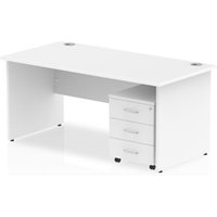 Impulse 1200 x 800mm Straight Office Desk White Top Panel End Leg