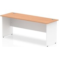 Impulse 1800 x 600mm Straight Office Desk Oak Top White Panel End Leg