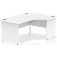0 Impulse 1600mm Right Crescent Office Desk White Top Panel End Leg