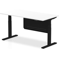 Air Modesty 1600 x 800mm Height Adjustable Office Desk White Top Black