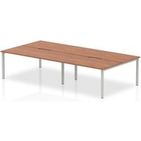 Evolve Plus 1600mm B2B 4 Person Office Bench Desk Walnut Top Silver