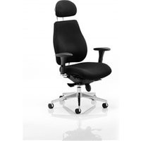 Chiro Plus Ergo Posture Office Chair In Black With Arms & Headrest