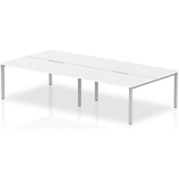 Evolve Plus 1600mm B2B 4 Person Office Bench Desk White Top Silver