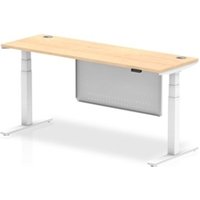 Air Modesty 1800 x 600mm Height Adjustable Office Desk Maple Top Cable