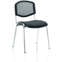 ISO Stacking Chair Mesh Back Black Fabric Chrome Frame MOQ of 4 -