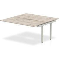 Evolve Plus 1600mm B2B Office Bench Desk Ext Kit Grey Oak Top Silver