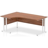 Impulse 1800mm Left Crescent Office Desk Walnut Top White Cantilever