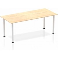 Impulse 1800mm Straight Table Maple Top Silver Post Leg BF00193