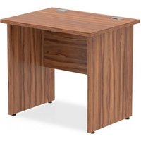 Impulse 800 x 600mm Straight Office Desk Walnut Top Panel End Leg