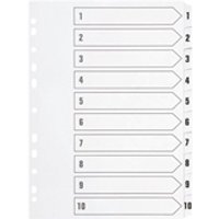 Q Connect Index 1-10 Brd Reinf White - Index Dividers - Numbered Dividers