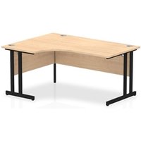 Impulse 1600mm Left Crescent Office Desk Maple Top Black Cantilever