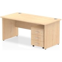 Impulse 1200 x 800mm Straight Office Desk Maple Top Panel End Leg